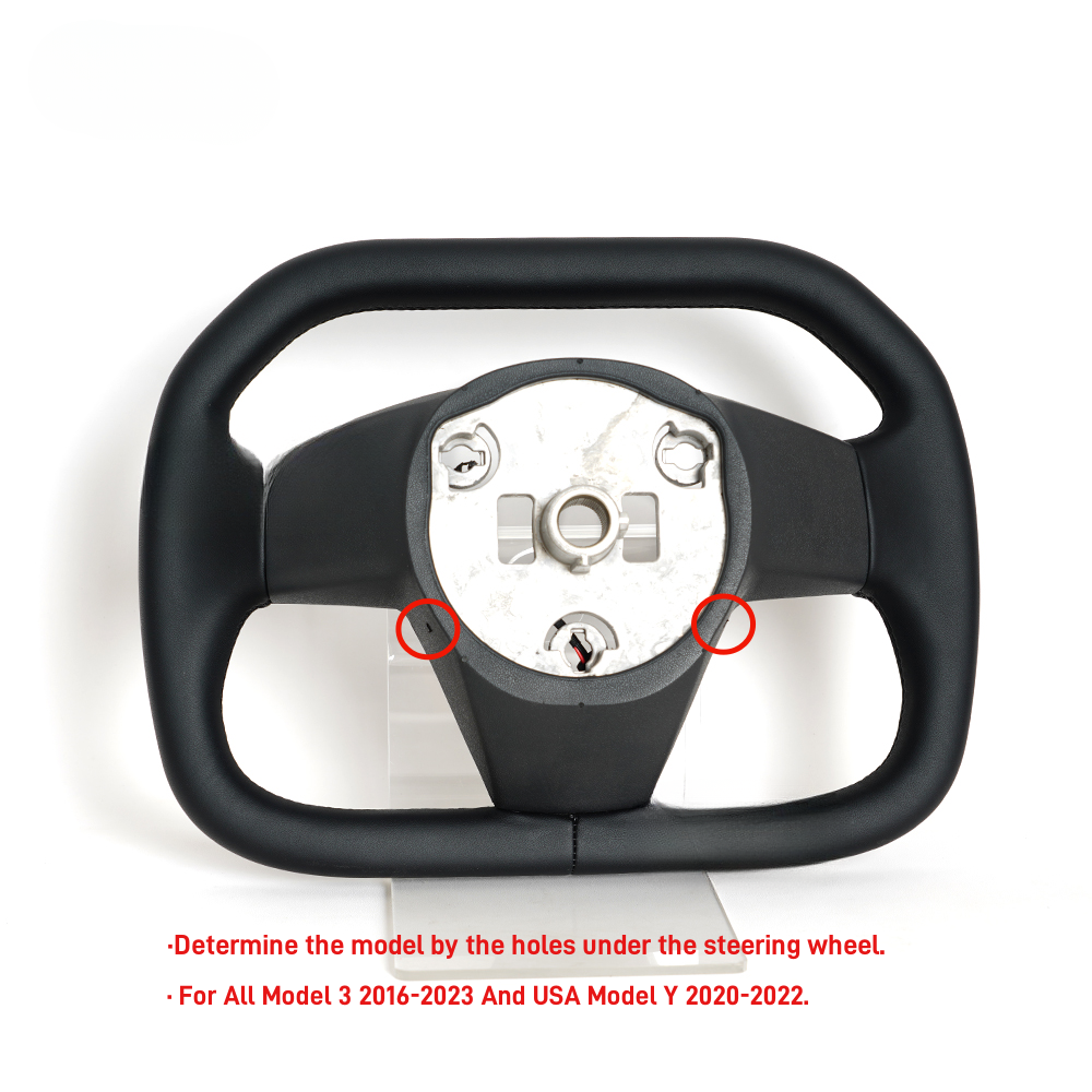 Cybertruck Style Heated Full Leather Steering Wheel for Tesla Model 3 & Model Y
