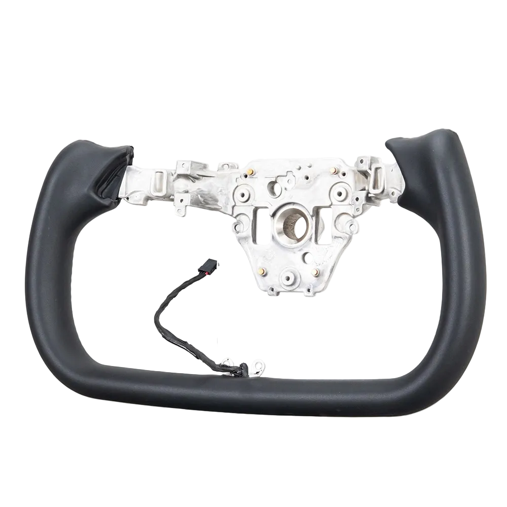 Heated Black Leather Yoke Steering Wheel for Tesla Model Y 2025+ Juniper