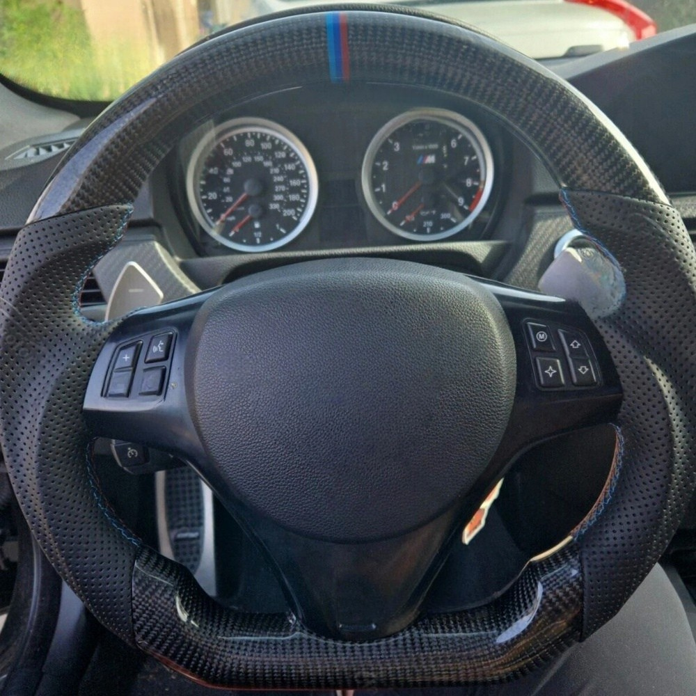 Real Carbon Fiber Steering Wheel for BMW E90 E92 E93 M3 328i 335i 135i 2007-2013
