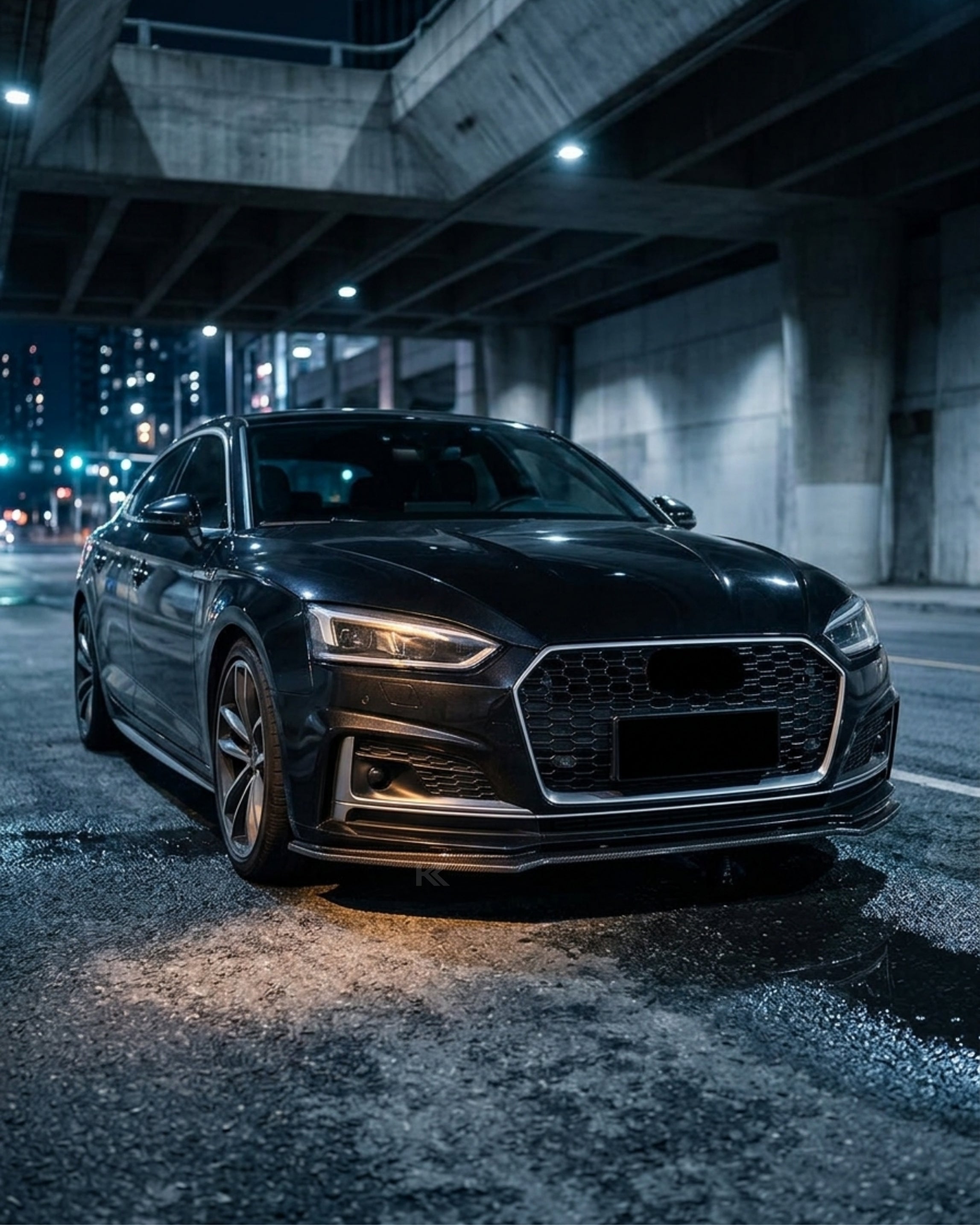 Audi A5 / S5 B9 Carbon Fiber Front Lip – M-Style Splitter (2017–2019 Coupe & Sportback)