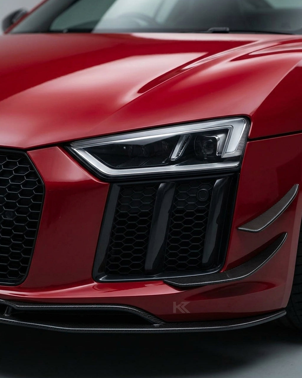 Audi R8 V10 Coupe 4S Gen 2 Carbon Fiber Custom-Style Front Bumper Lip Splitter Set 2016 - 2018