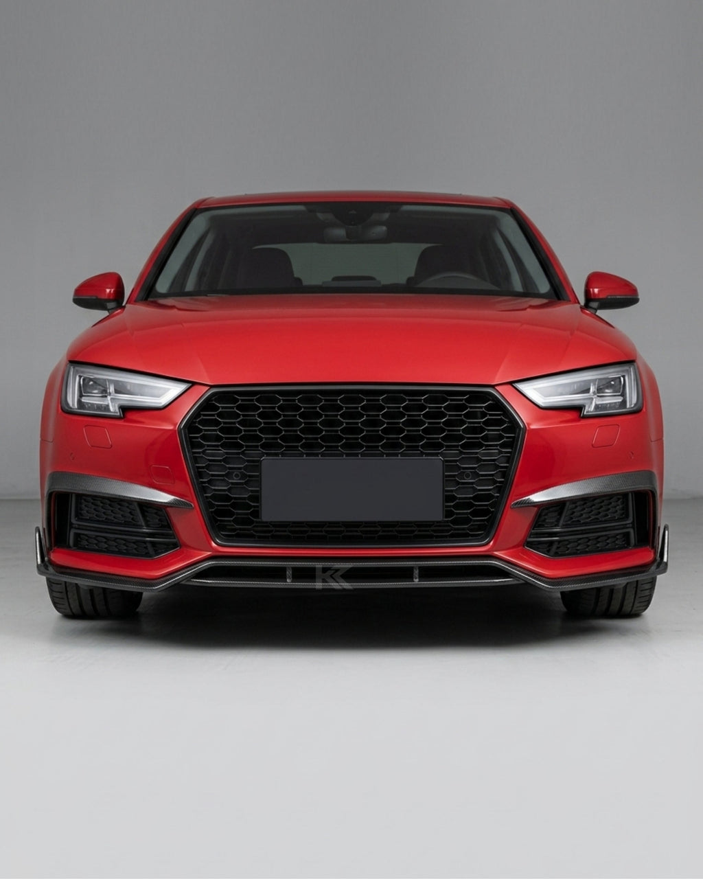 Audi A4 B9 S-Line / S4 Sedan Carbon Fiber J-Style Front Valance Lip 2017 - 2019