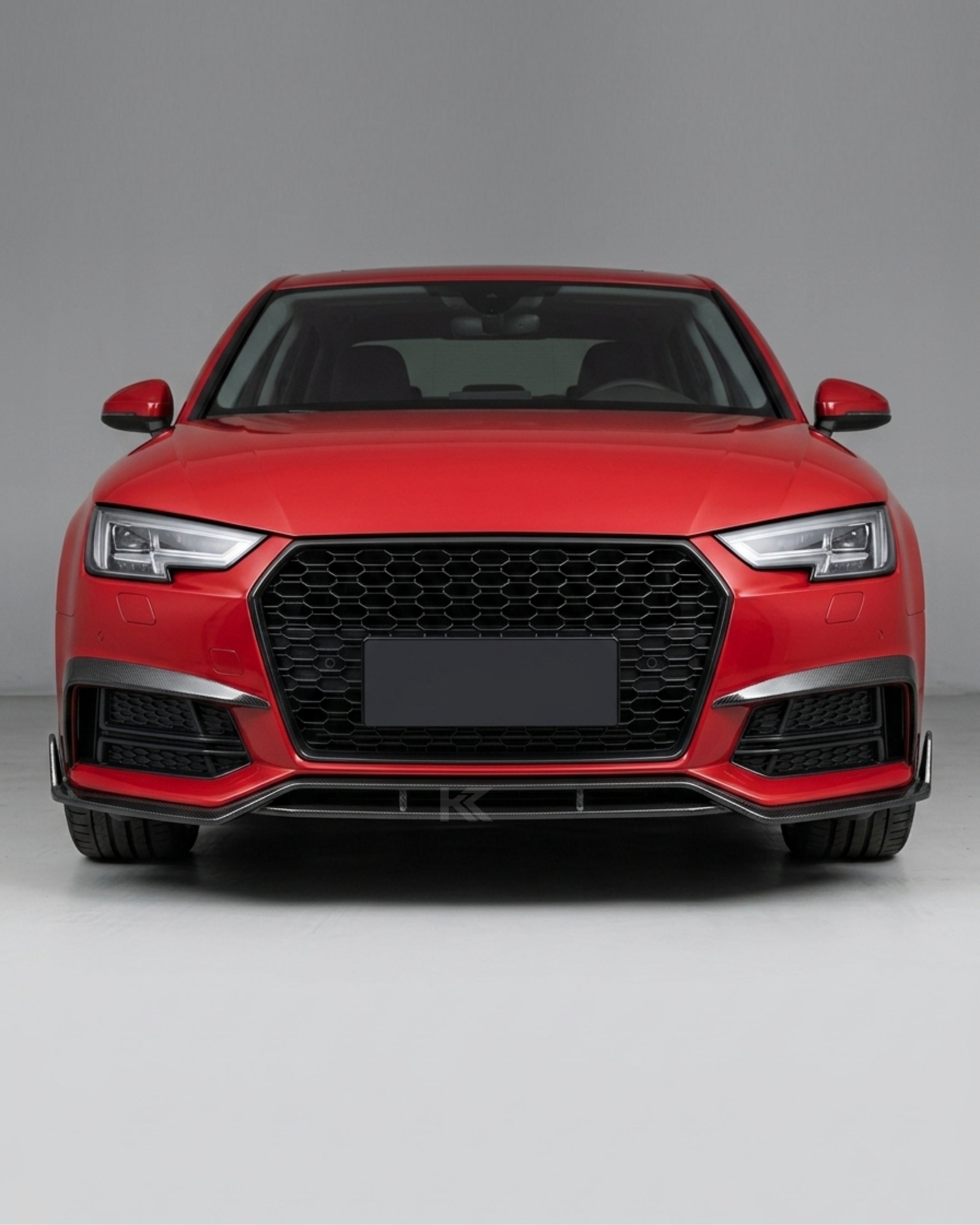 Audi A4 B9 S-Line / S4 Sedan Carbon Fiber J-Style Front Valance Lip 2017 - 2019