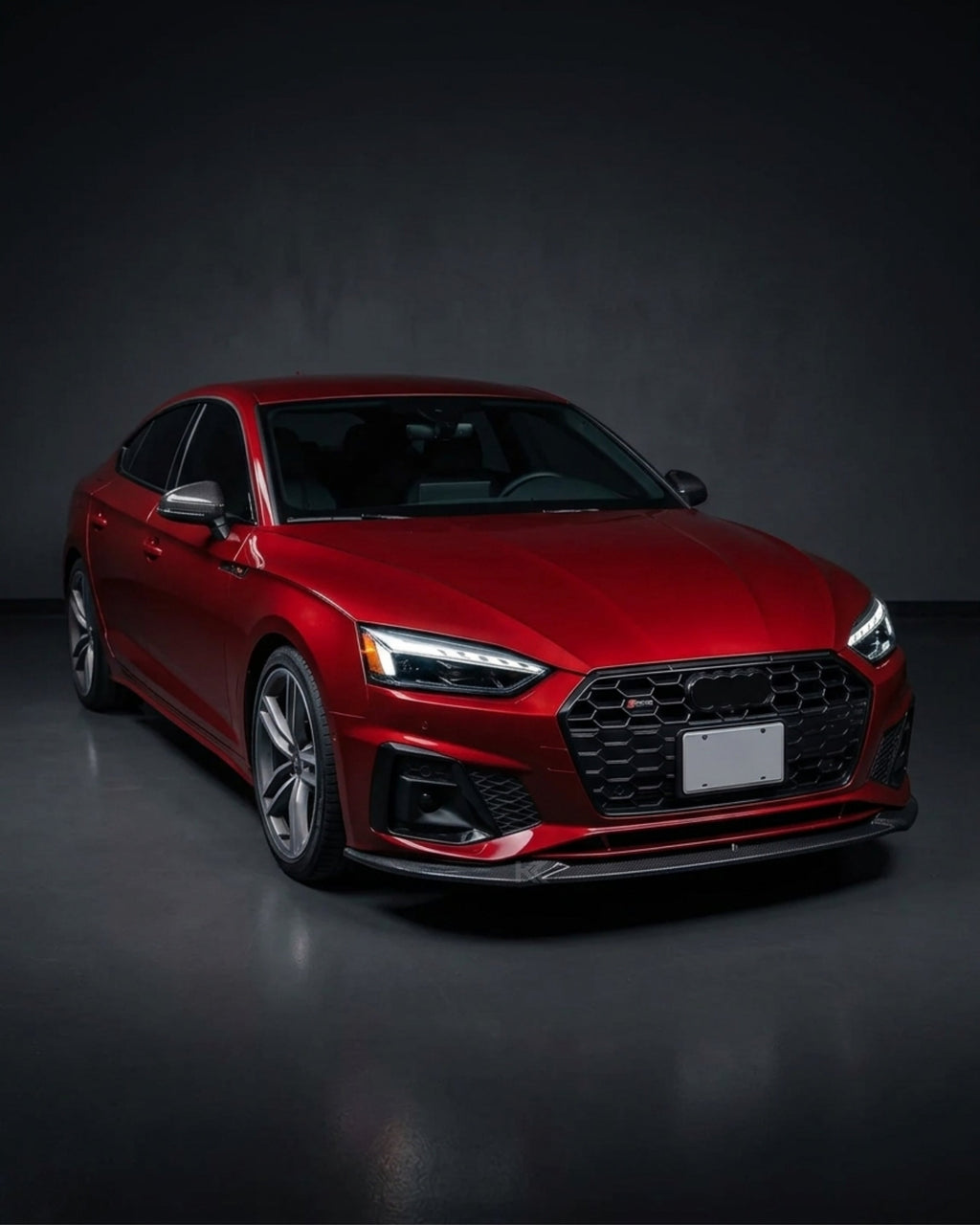 Audi A5 S-Line / S5 B9.5 Carbon Fiber Front Lip – Gloss Black Splitter (2020–2022)
