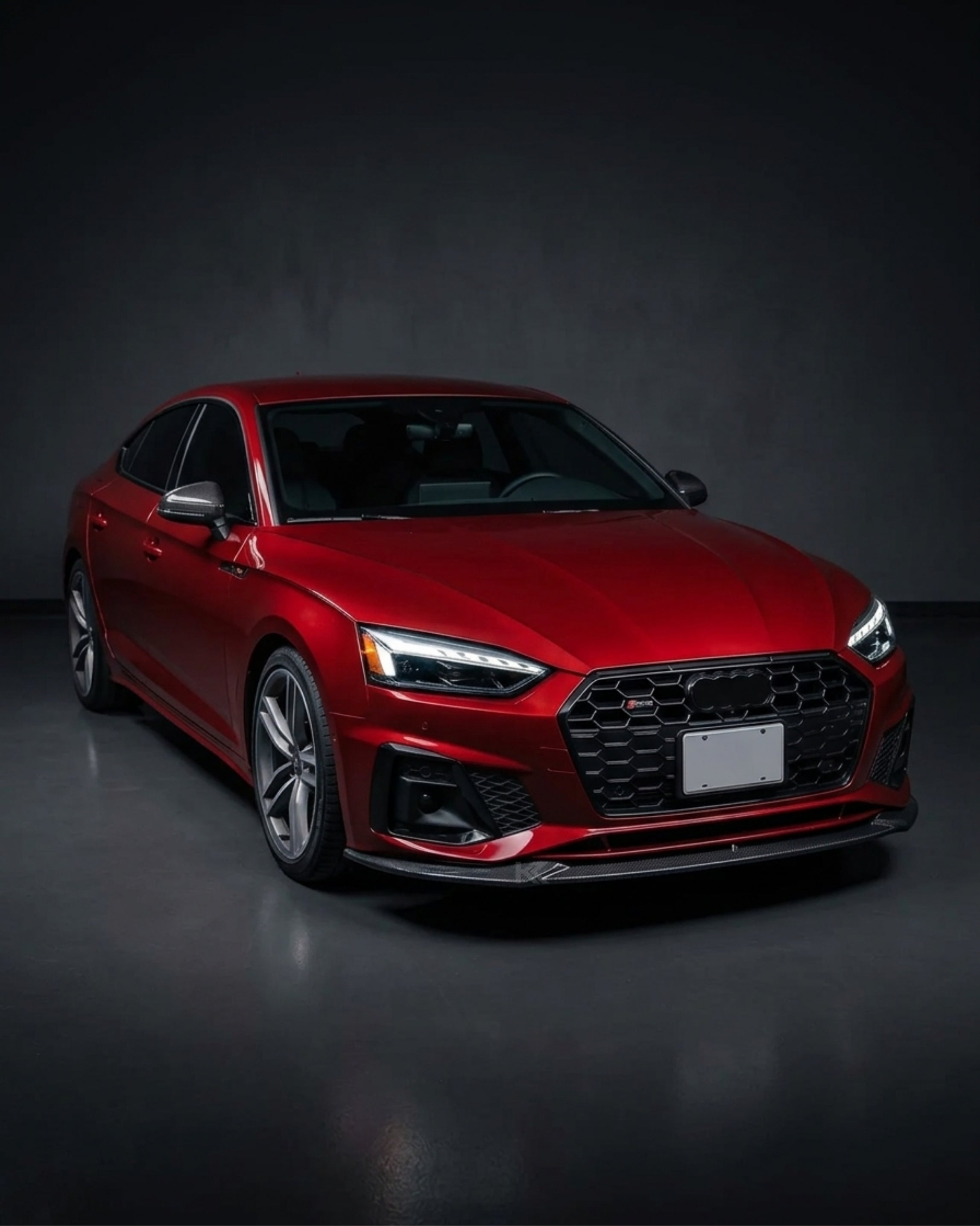 Audi A5 S-Line / S5 B9.5 Carbon Fiber Front Lip – Gloss Black Splitter (2020–2022)