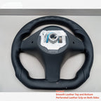 Real Carbon Fiber Sport Steering Wheel for Tesla Model S 2014–2020 & Model X 2016–2020 Black Leather Heated