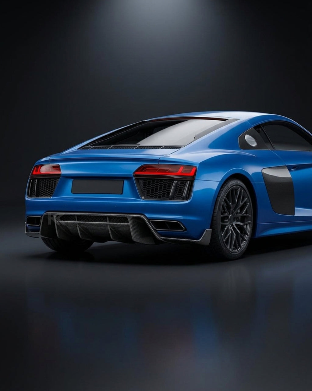 Audi R8 V10 Coupe 4S Gen 2 Dry Carbon Fiber Custom-Style Rear Bumper Lip Diffuser 2016 - 2018