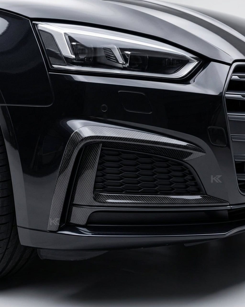 Audi A5 S-Line / S5 B9 Carbon Fiber Front Bumper Canards 2017 - 2019