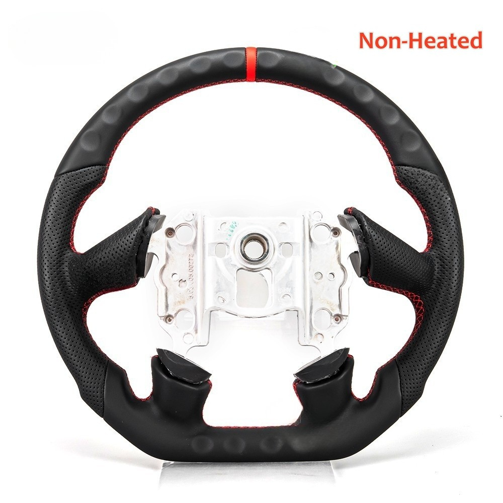 Full Leather Steering Wheel for Chevrolet Corvette C6 2005 4-Spoke with Red/Black Center Line (Non-Heated)