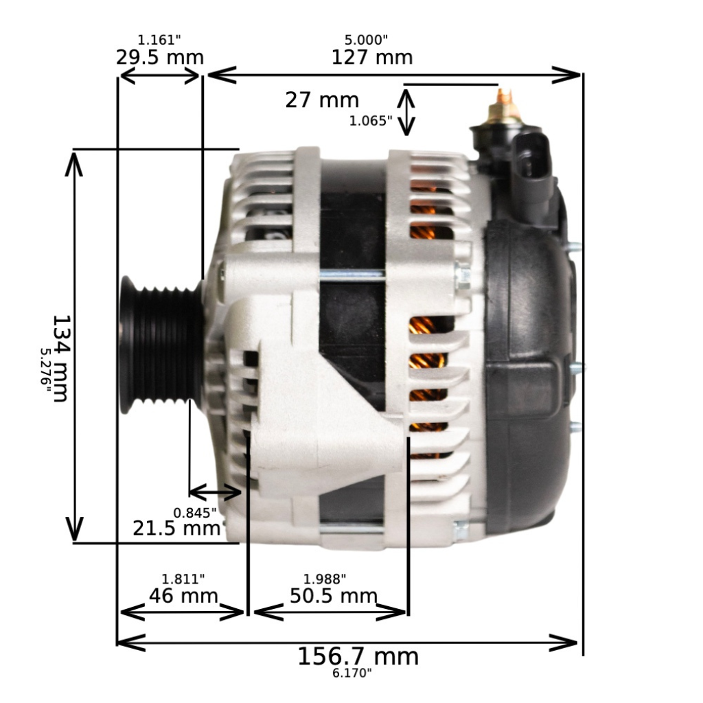 1994-1995 GMC Sonoma V6 4.3L High Output Alternator by JS Alternators