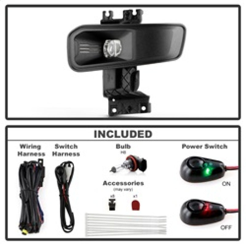 Spyder 23-25 Ford F250/F350/F450/F550 SD OEM Halogen Fog Lights w/Switch - Clear (FL-FS2023-C)