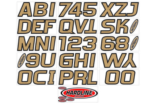 Hardline Boat Lettering Registration Kit 3 in. - 700 Brown/Black