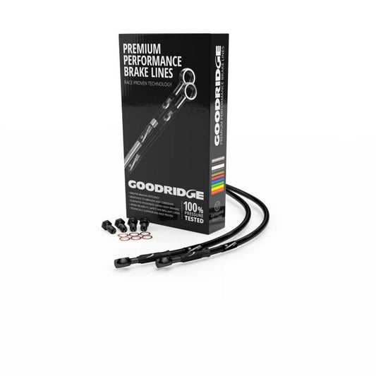 Goodridge 97-03 Triumph T509 Speed III Black Front SS Brake Lines w/Black Fittings