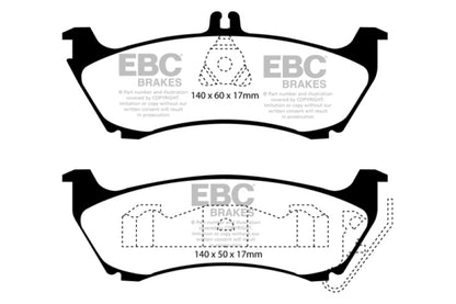 EBC 99-02 Mercedes-Benz M-Class (ML) ML320 3.2 Ultimax2 Rear Brake Pads