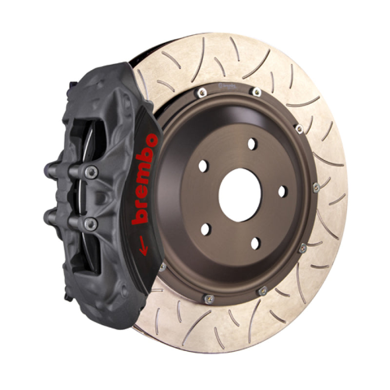 Brembo 2009+ Nissan GT-R PISTA Front BBK 380x34x65a T5 2pc Rotor Slotted - Clear HA