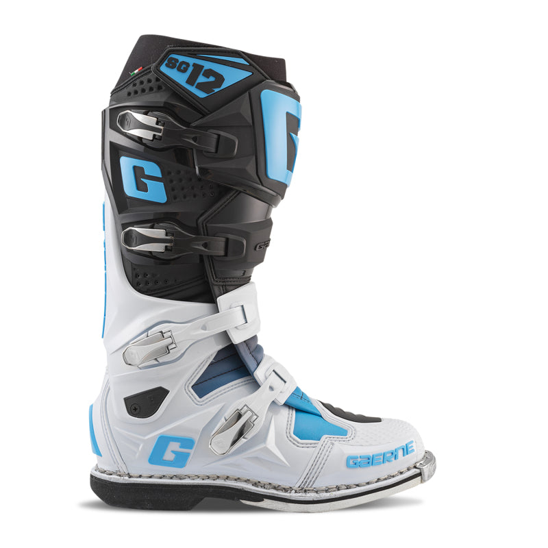 Gaerne SG12 Limited Edition Boot Black/White/Carolina Blue - Size 9