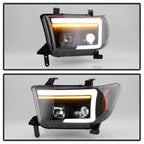 Spyder 07-09 Toyota Tundra Projector Headlights - Black (PRO-YD-TTU07V3PL-SEQ-BK)