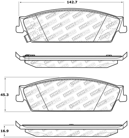 StopTech Sport Brake Pads w/Shims and Hardware - Front