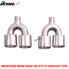 Fits 12-14 Benz W204 C-Class CF Rear Diffuser + C63 Exhaust Tips