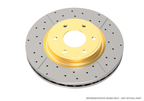 DBA 22-23 Audi A4 (w/350mm Front Rotor) Front Drilled & Slotted Street Series Rotor (w/Gold Hat)