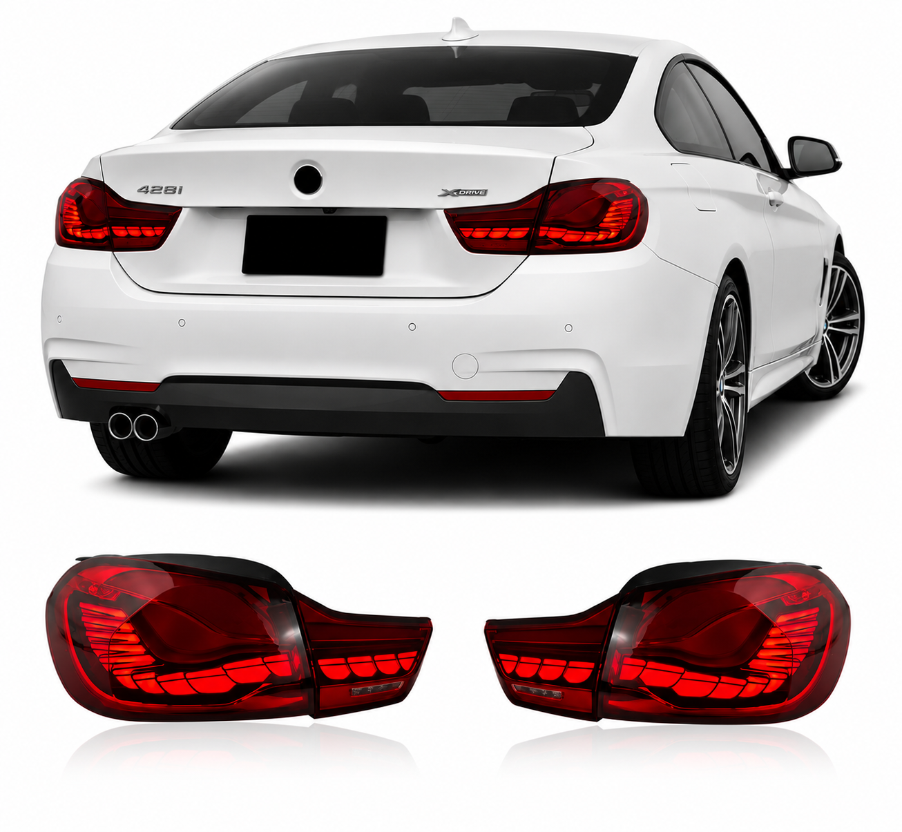 BMW 4 Series F32/F33/F36 & M4 F82 Dragon Scale LED Tail Lights 2014-2020