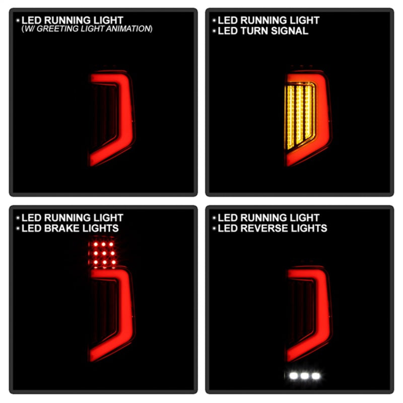 Spyder 05-21 Nissan Frontier Clear Light Bar LED Tail Lights - Black (ALT-YD-NF05AP-GR-LED-BK)