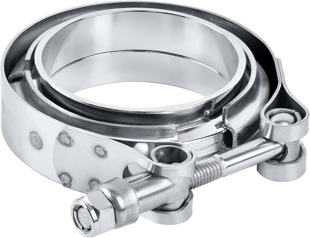 3.5" (89mm) Mild Steel Interlocking V-Band Clamp & Flange Kit – 308535-M - Granatelli Motor Sports