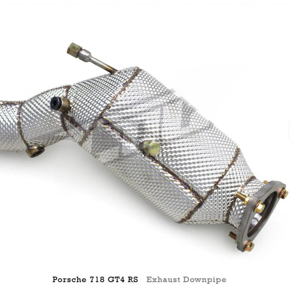 Catted High Flow Exhaust Downpipe for Porsche Cayman 718 GT4 RS 4.0L 2022-2025 - Bull Boost Performance