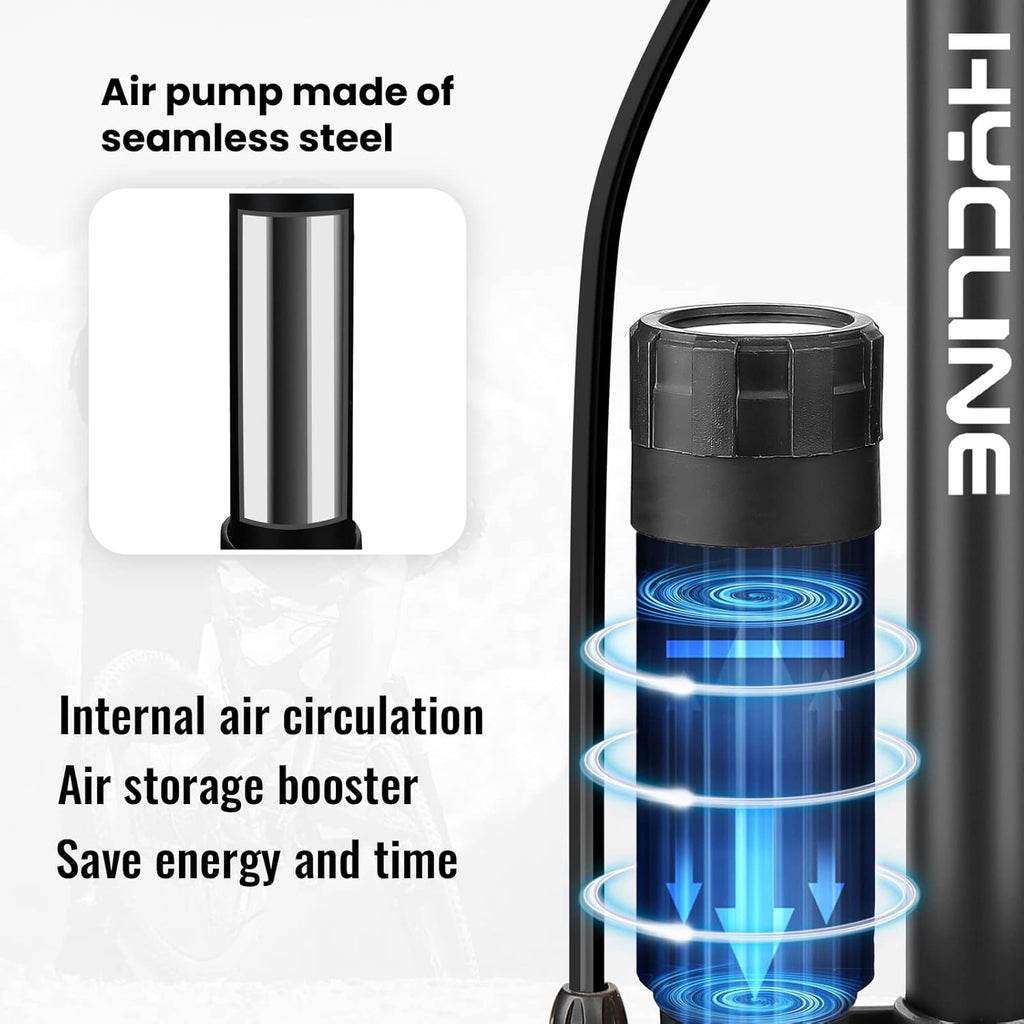 Hycline Gauge Booster Bike Pump