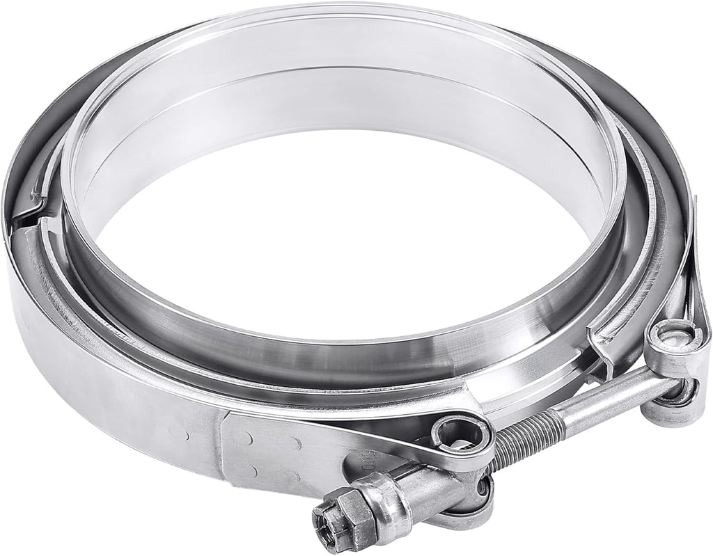 4.0" (102mm) Mild Steel Interlocking V-Band Clamp & Flange Kit – 308540-1M - Granatelli Motor Sports