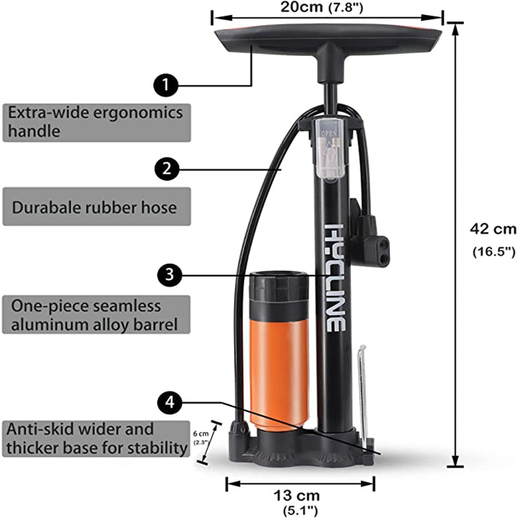 Hycline Gauge Booster Bike Pump