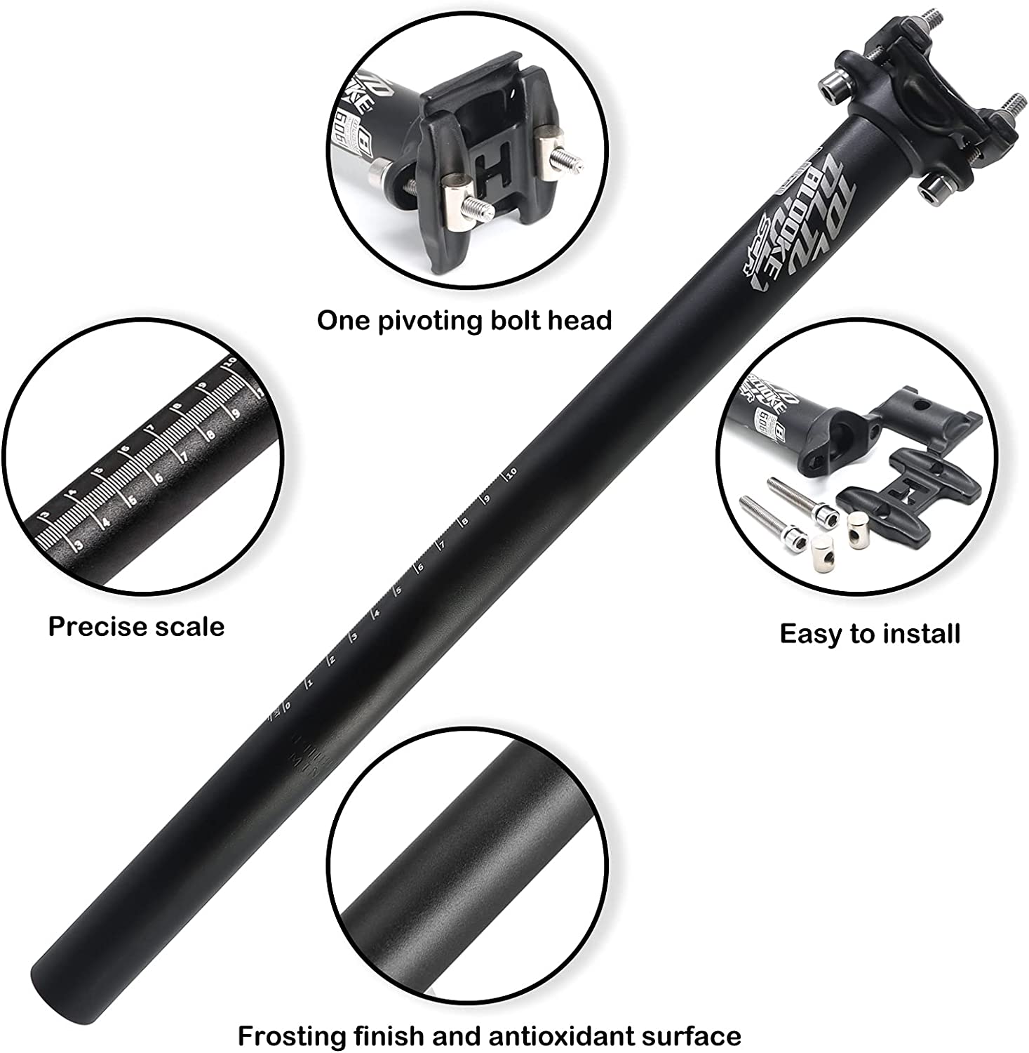 Bike Seat Post Alumium Alloy Adjustable 25.4/27.2 x 400mm