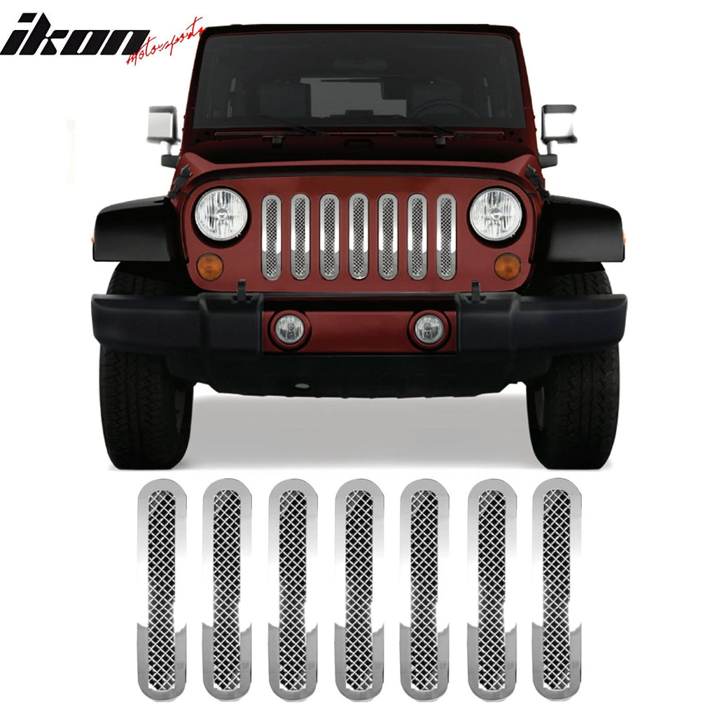 2007-2013 Jeep Wrangler Bumper Upper Mesh Grill Insert Stainless Steel