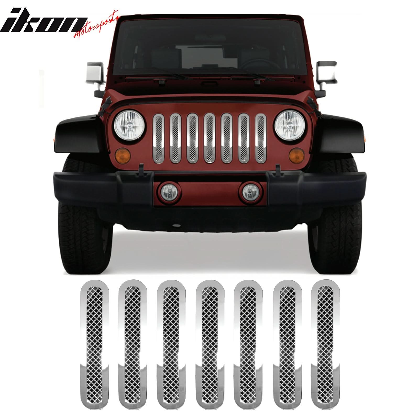2007-2013 Jeep Wrangler Bumper Upper Mesh Grill Insert Stainless Steel