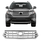 2011-2013 Toyota Highlander Chrome Front Bumper Hood Insert Grille ABS