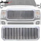 2011-2015 Ford F-250 F-350 Vertical Style Chrome Front Grille ABS