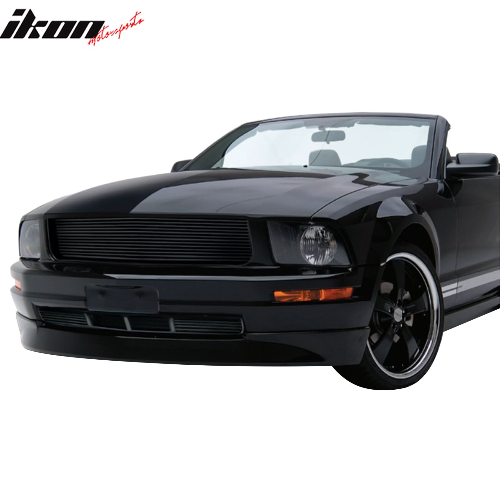 2005-2009 Ford Mustang V6 Billet Style Black Front Upper Grille ABS
