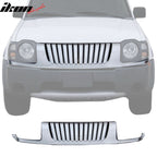 2002-2004 Nissan Xterra Vertical Style Chrome Front Upper Grille ABS
