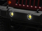 Raxiom 07-18 Jeep Wrangler JK V2 LED Switchback Fog Lights with Amber Turn Signal and Halo Rings