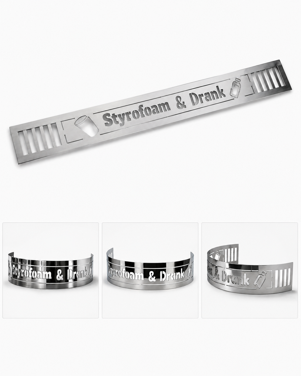 Blingz Beauty Bandz Custom Design 14" x 3" Polished Aluminum Air Cleaner Grill – 750000C - Granatelli Motor Sports