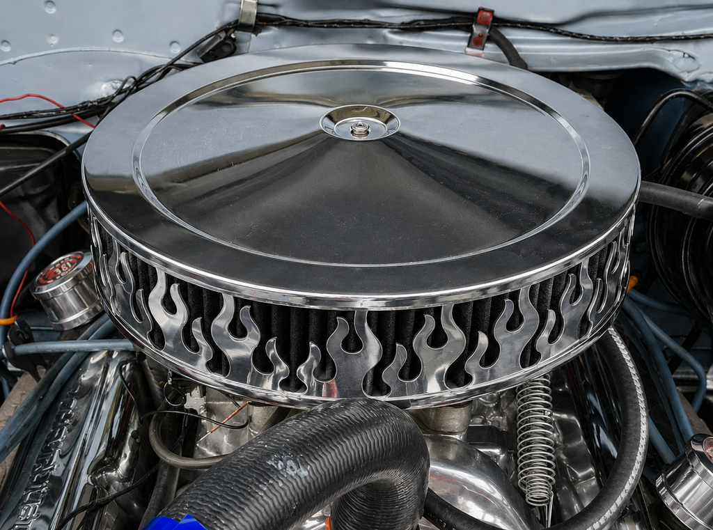 Blingz Beauty Bandz 14" x 3" Flame Air Cleaner Grill - Flames - 750005 - Granatelli Motor Sports