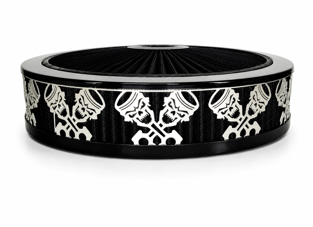 Blingz Beauty Bandz Black Air Filter Assembly , Skullz and Rods - 750017 - Granatelli Motor Sports