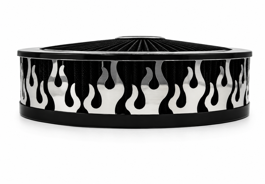 Blingz Beauty Bandz Black Air Filter Assembly , Flames - 750018 - Granatelli Motor Sports