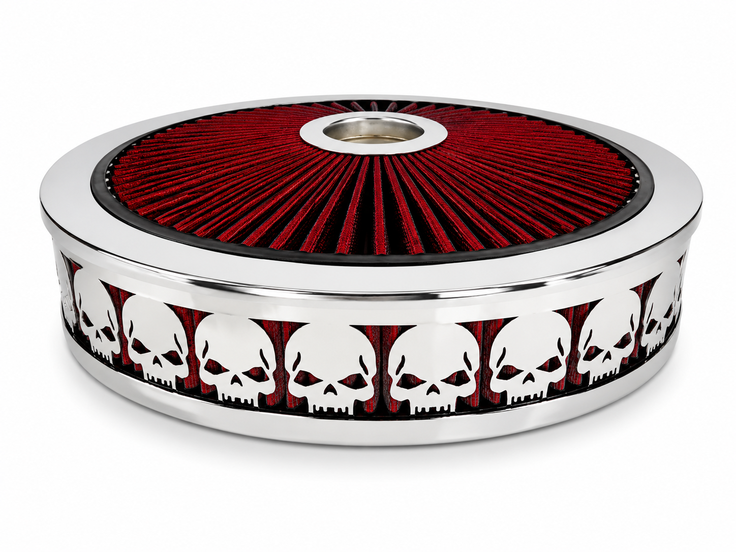 Blingz Beauty Bandz Red and Chrome Air Filter Assembly , Skullz - 750040 - Granatelli Motor Sports
