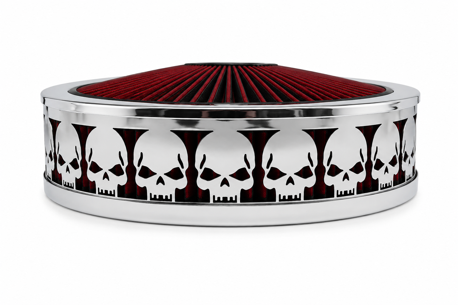 Blingz Beauty Bandz Red and Chrome Air Filter Assembly , Skullz - 750040 - Granatelli Motor Sports