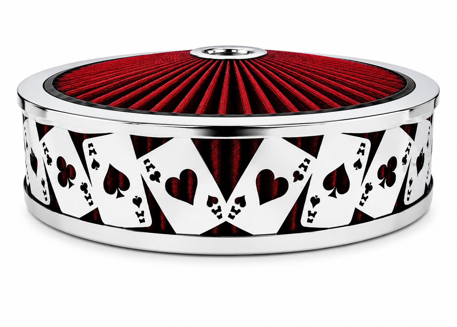Blingz Beauty Bandz Red & Chrome Air Filter Assembly – Aces Wild - 750041 - Granatelli Motor Sports