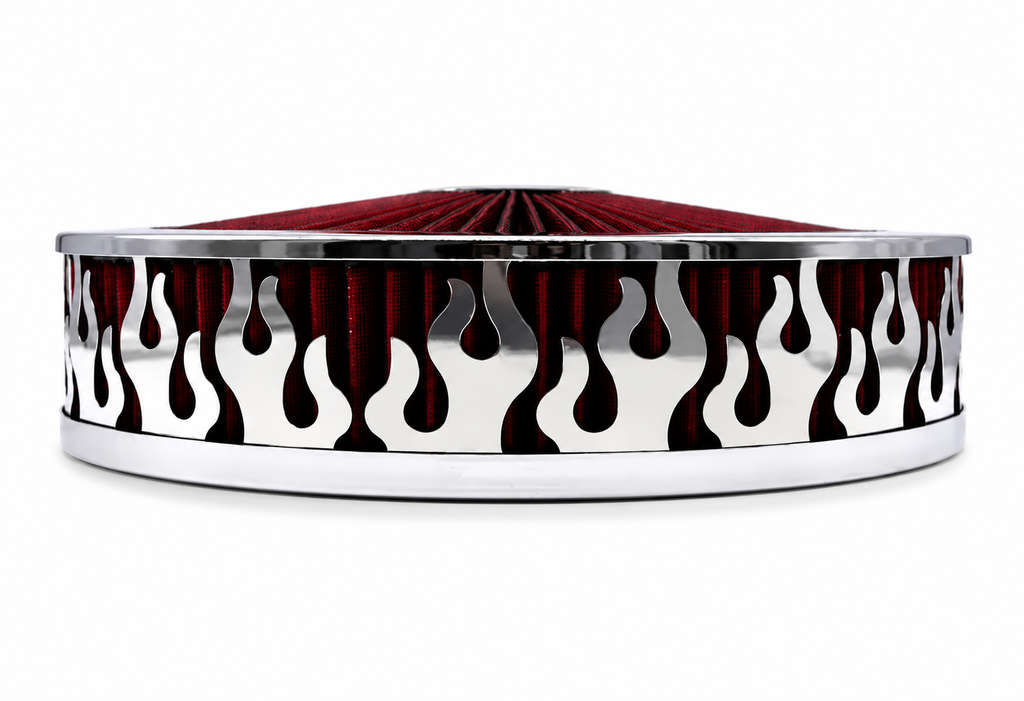 Blingz Beauty Bandz Red and Chrome Air Filter Assembly , Flames - 750044 - Granatelli Motor Sports