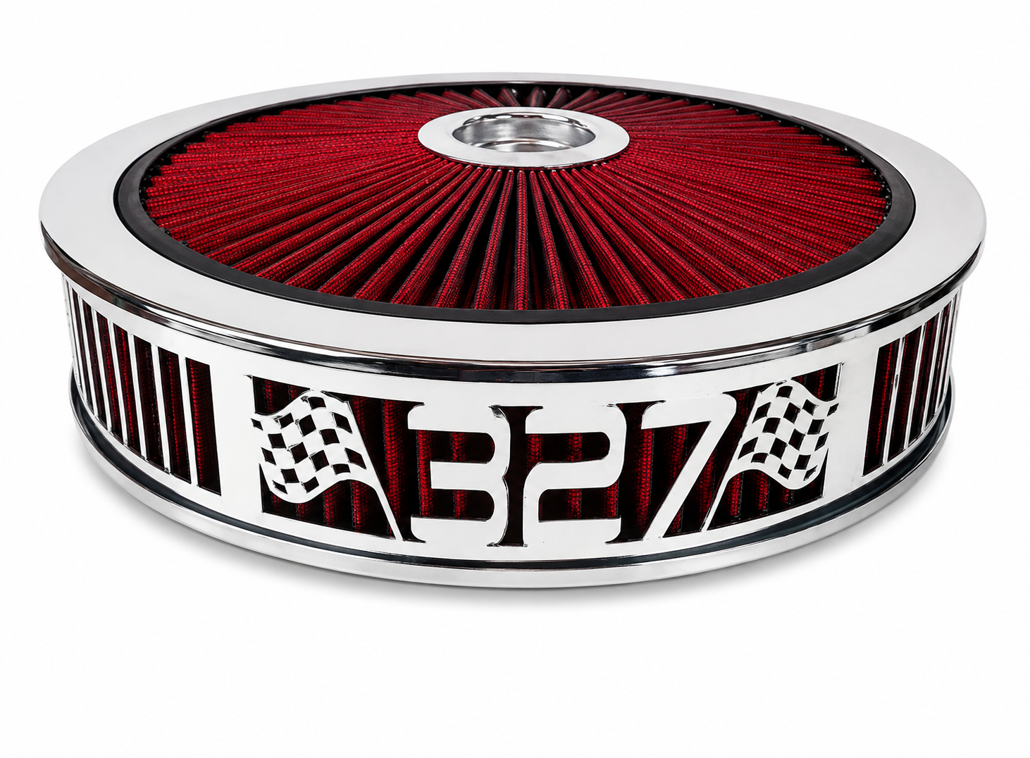 Blingz Beauty Bandz 14" x 3" Red and Chrome Air Filter Assembly, 327 - 750046 - Granatelli Motor Sports