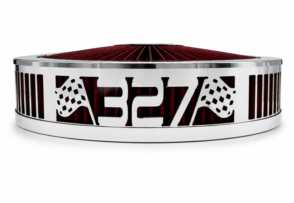 Blingz Beauty Bandz 14" x 3" Red and Chrome Air Filter Assembly, 327 - 750046 - Granatelli Motor Sports