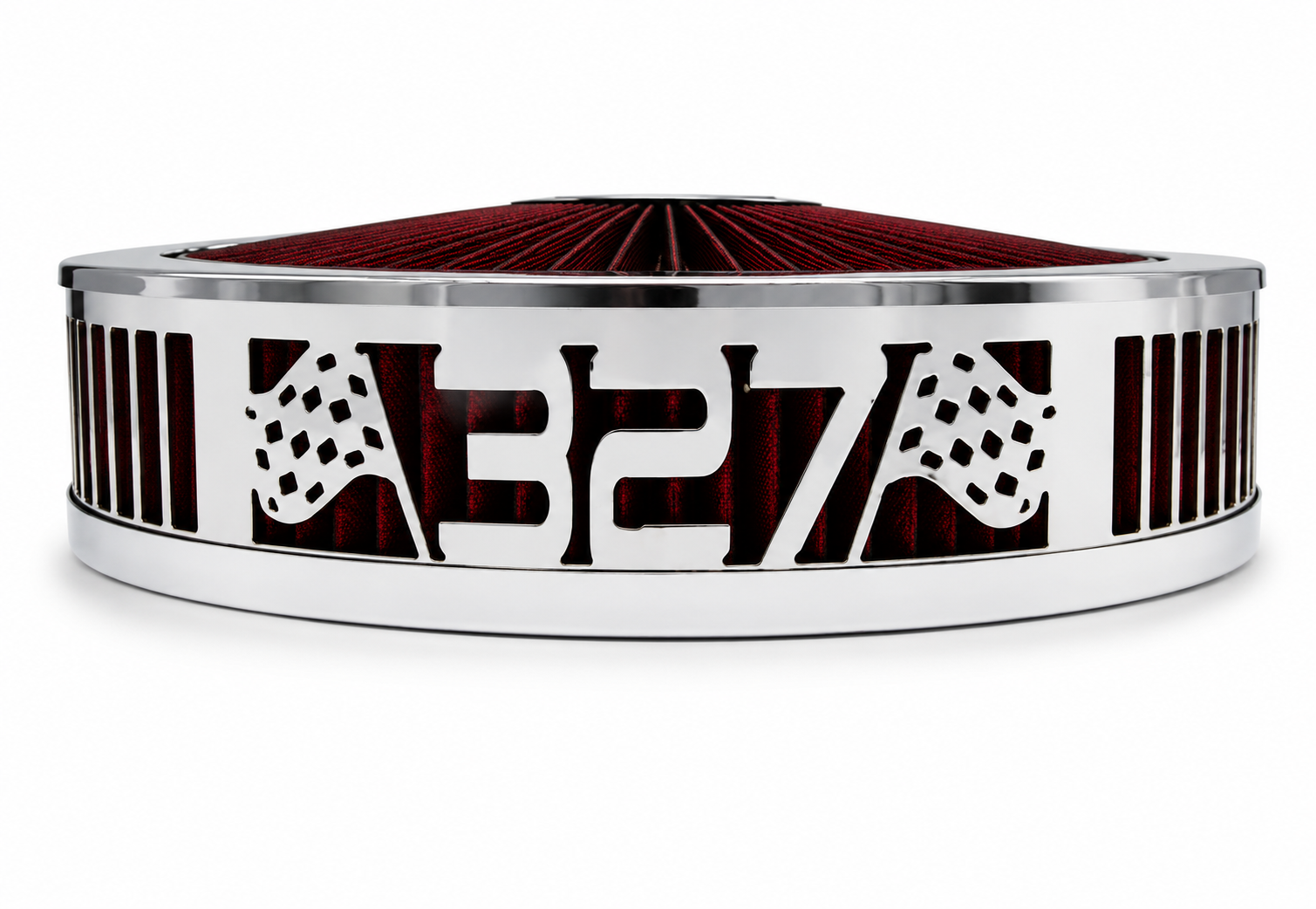 Blingz Beauty Bandz 14" x 3" Red and Chrome Air Filter Assembly, 327 - 750046 - Granatelli Motor Sports
